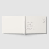 Ivory Modern Monogram Foto Wedding Guest Book Gästebuch (Voll)