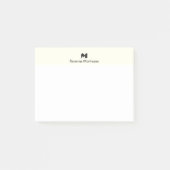 Ivory Modern Personalized Name Letter Monogram Post-it Klebezettel (Vorderseite)
