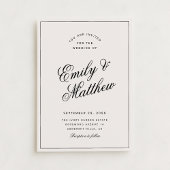 Ivory Modern Script Wedding Invitation Einladung