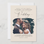 Ivory Modern Stylish Boho Wedding Foto Einladung (Vorderseite)