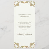 Ivory Monogram Baroque Christian Wedding Menu Menükarte (Rückseite)