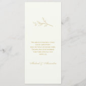 Ivory Monogram Botanical Minimalist Wedding Menükarte (Rückseite)