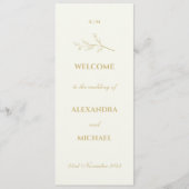 Ivory Monogram Botanical Minimalist Wedding  Programm (Vorderseite)