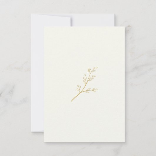 Ivory Monogram Botanical Wedding RSVP Card (Rückseite)