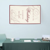 Ivory Monogram Calligraphy Wedding Welcome Banner (Messeveranstaltung)