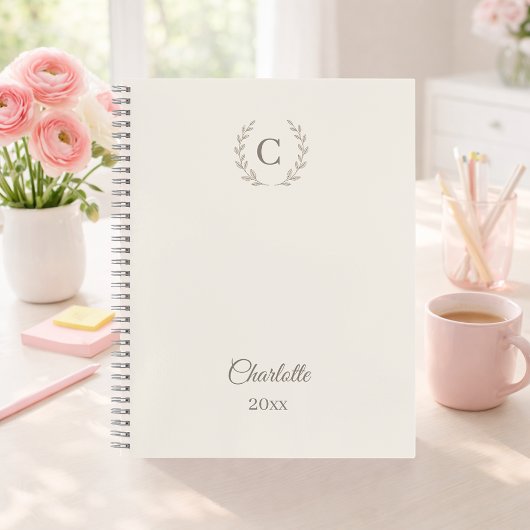 Ivory Monogram Personalized Quiet Luxury Journal Notizblock