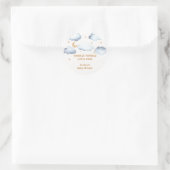 Ivory Moon Stars Twinkle Boy Baby Shower Runder Aufkleber (Tasche)