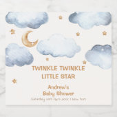 Ivory Moon Stars Twinkle Boy Baby Shower Schaumweinetikett (Einzelnes Label)