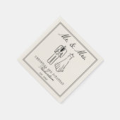 Ivory Mr & Mrs Personalized Old Money Wedding  Serviette (Ecke)