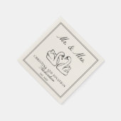 Ivory Mr & Mrs Romantic Swans Old Money Wedding  Serviette (Ecke)