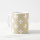 Ivory Neutral Fleur de Lys Kaffeetasse (Vorderseite Links)