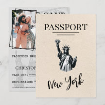 Ivory New York City Passport Save the Date