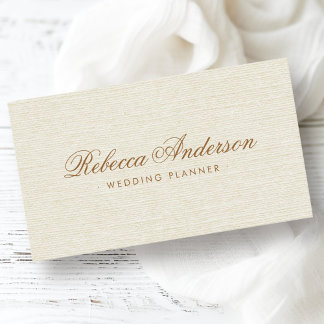 Ivory off-white linen chic trendige hübsche Drehbu Visitenkarte