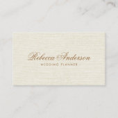 Ivory off-white linen chic trendige hübsche Drehbu Visitenkarte (Vorderseite)
