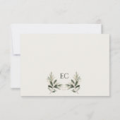 Ivory Olive Branch Monogram Wedding RSVP Karte (Rückseite)