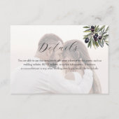 Ivory Olive Photo Wedding Details Begleitkarte (Vorderseite)