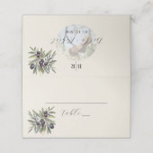 Ivory Olive Photo Wedding Platzkarte (Außenseite Aufgefaltet)