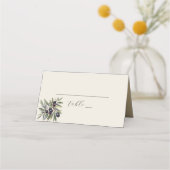 Ivory Olive Photo Wedding Platzkarte (Vorderseite)