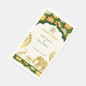 Ivory Om Arch Hindu Wedding Serviette (Ecke)