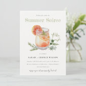 Ivory Orange Summer Soiree Cocktail Pool Party Einladung (Stehend Vorderseite)