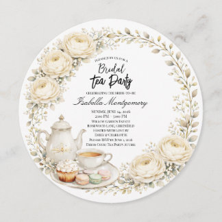 Ivory Palette Tea Party Bridal Shower Einladung
