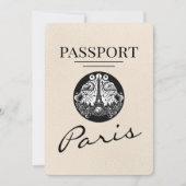Ivory Paris Passport Save the Date (Vorderseite)