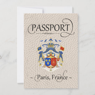Ivory Paris Passport Save the Date Card