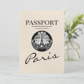 Ivory Paris Reisepass Save The Date (Stehend Vorderseite)