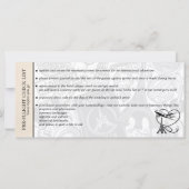 Ivory Paris Wedding Boarding Pass Einladung (Rückseite)