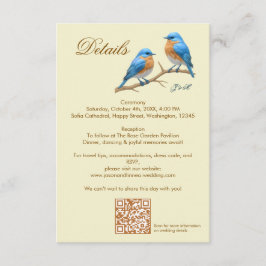 Ivory Pastel Lovebirds Romantische Bluebirds Hochz Begleitkarte