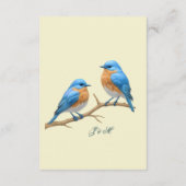 Ivory Pastel Lovebirds Romantische Bluebirds Hochz Begleitkarte (Rückseite)