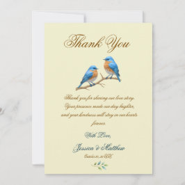 Ivory Pastel Lovebirds Romantische Bluebirds Hochz Dankeskarte