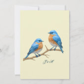Ivory Pastel Lovebirds Romantische Bluebirds Hochz Dankeskarte (Rückseite)