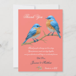 Ivory Pastel Lovebirds Romantische Bluebirds Hochz Dankeskarte