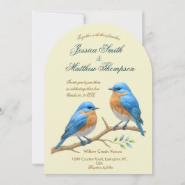 Ivory Pastel Lovebirds Romantische Bluebirds Hochz Einladung