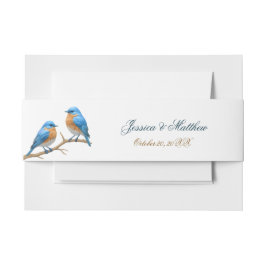 Ivory Pastel Lovebirds Romantische Bluebirds Hochz Einladungsbanderole