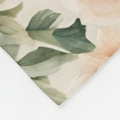 Ivory Peach Peony Sparkles Watercolor Monogram Fleecedecke (Ecke)