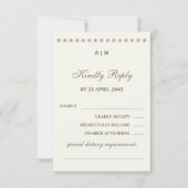 Ivory Pearl Christian Wedding RSVP Card  Karte (Vorderseite)