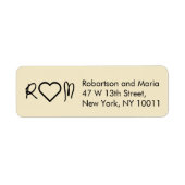 Ivory pearl Couple Monogram Heart Return Address (Vorne)