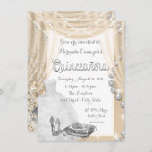 Ivory Pearl Princess Quinceañera Einladung (Vorne/Hinten)
