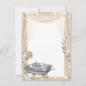 Ivory Pearl Princess Quinceañera Einladung (Rückseite)