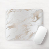 Ivory Pearly Titanium Gold White Gray Marble Mousepad (Mit Mouse)