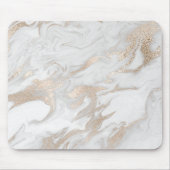 Ivory Pearly Titanium Gold White Gray Marble Mousepad (Vorne)