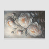 Ivory Peony Blume Decoupage Seidenpapier (Vorderseite)