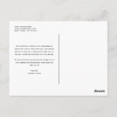 Ivory Peony Blume und Rose Hochzeit Vielen Dank Postkarte (Rückseite)