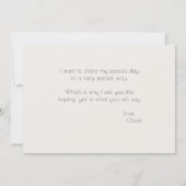 Ivory Peony Blume werden Sie meine Ehrenmatrone se Einladung (Rückseite)