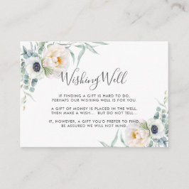 Ivory Peony Floral Eukalyptus Wedding wünscht sich Begleitkarte