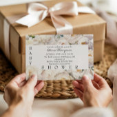 Ivory Peony Floral Neutral Baby Shower Einladung