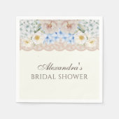 Ivory Peony Hydrangea Bridal Shower Paper Napkin Serviette (Vorderseite)