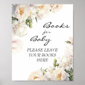 Ivory Peony Neutral Books for Baby Sign Poster (Vorne)